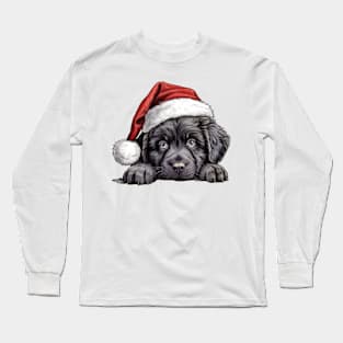 Christmas Peeking Puppy Long Sleeve T-Shirt